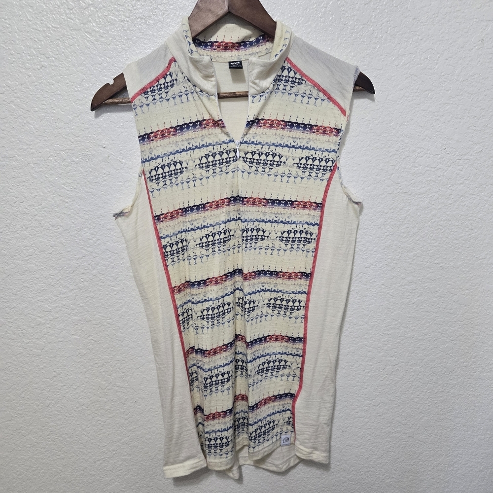 Helly Hansen Merino wool sleeveless blouse top tank cream